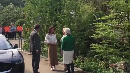 The Duchess of Cambridge is back at the garden she co-designed for the Chelsea Flower Show