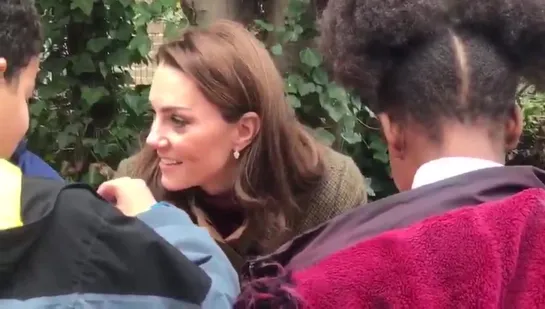 Kate talks to young gardeners