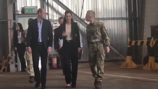 The Duke and Duchess of Cambridge on the airbase