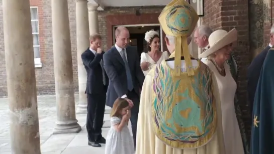 Members of the Royal Family arrive at St Jamess Palace for the christening of Prince Louis.