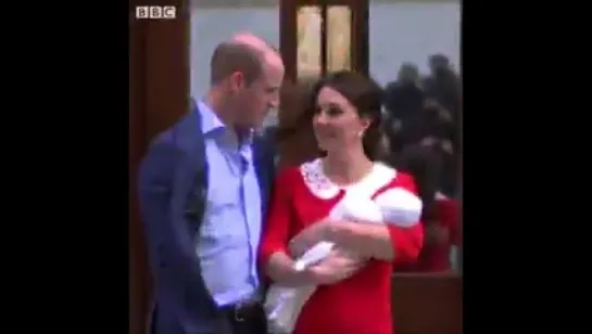 The Duke and Duchess of Cambridge introduce their new son to the world, just hours after h