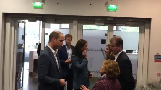 Kate, William and Harry arrive at the London Stadium