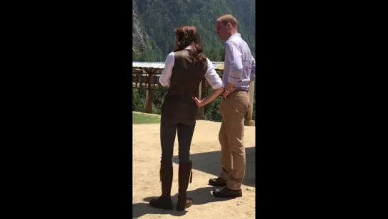 William and Kate chatting as they prepare for the final climb