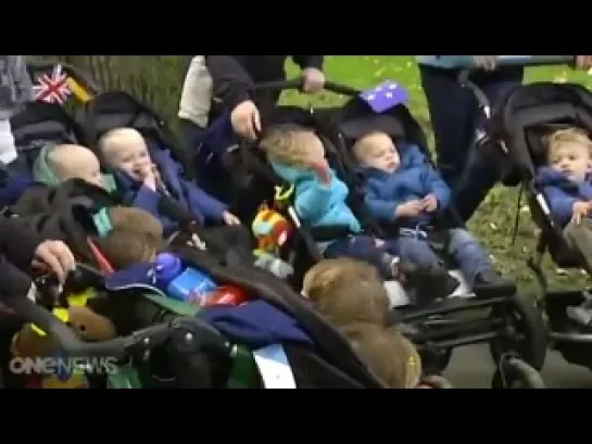 Prince William, Kate gush over five sets of twins (1:04)