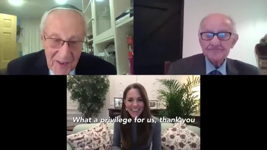 The Duchess of Cambridge spoke with Holocaust survivors Zigi Shipper and Manfred Goldberg