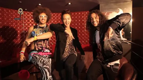 Jang Geun Suk shuffle dances with the world-famous LMFAO