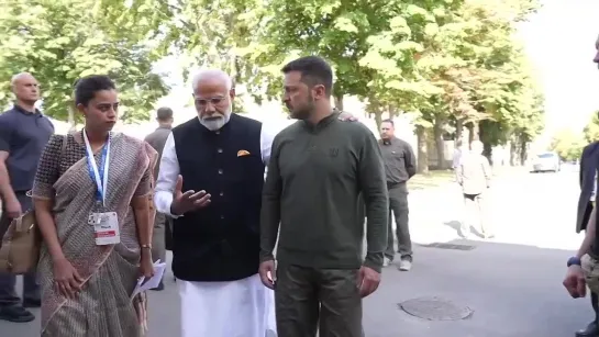 Le Premier ministre indien Narendra Modi et le président ukrainien Volodymyr Zelensky se sont rencontrés à Kiev le 23 août