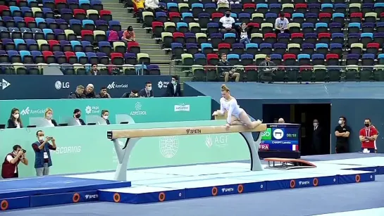 Lorette Charpy. France. Baku Cup 2022 – Beam Final. 12,966 = 5.3 D + 7.666 E