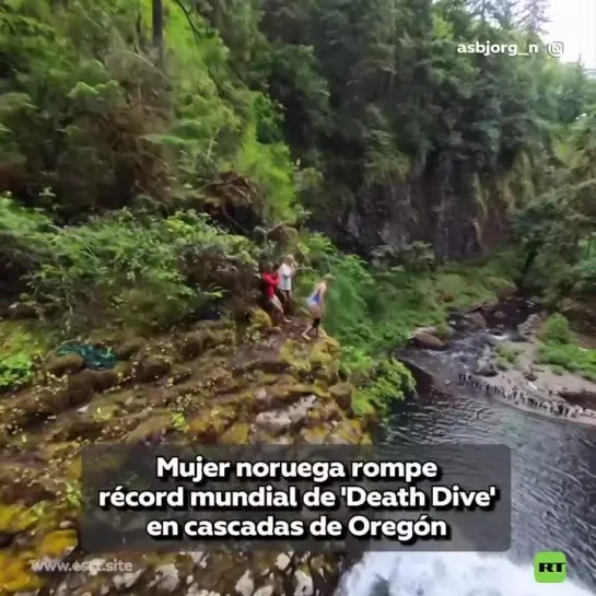 Mujer noruega establece nuevo récord mundial en ‘Death Dive’ desde cataratas de Oregon