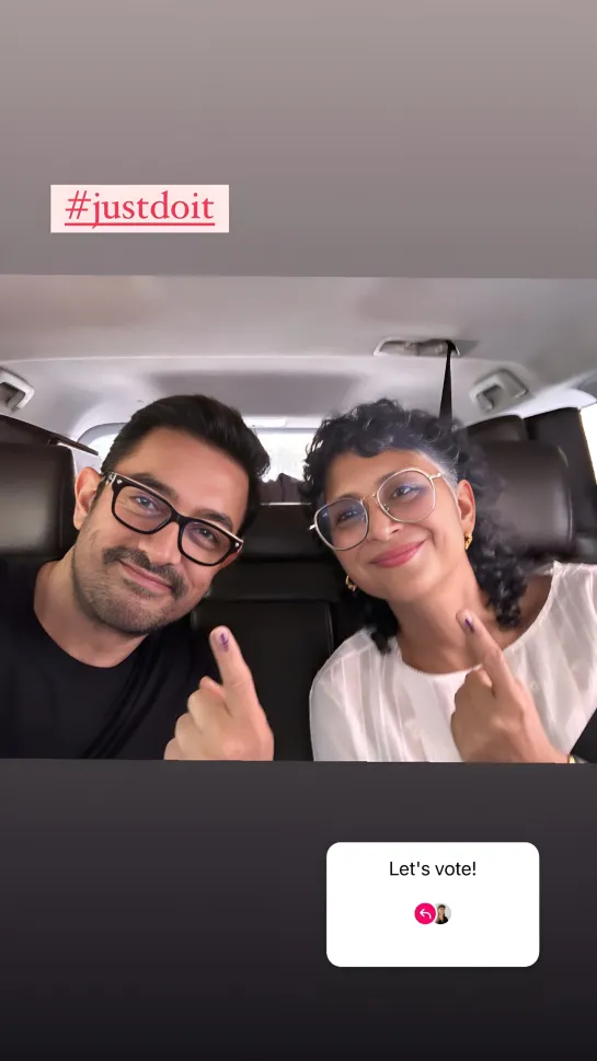 Aamir Khan With Kiran Rao Arrives To Vote For Loksabha Elections