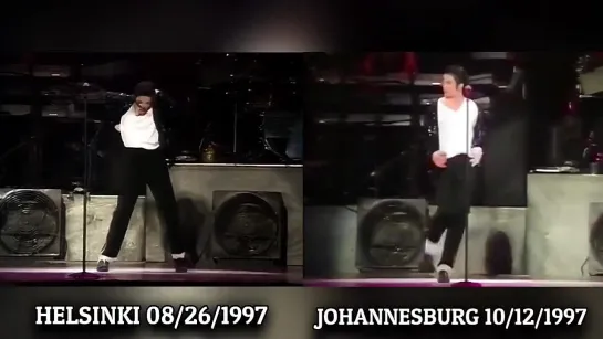 Michael Jackson - Billie Jean Comparison Helsinki (08-26-1997) VS Johannesburg (10-12-1997) [Re](1)