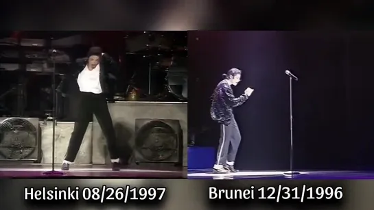 Michael Jackson _ Billie Jean Comparison Helsinki (08_26_1997) VS Brunei (12_31_1996)