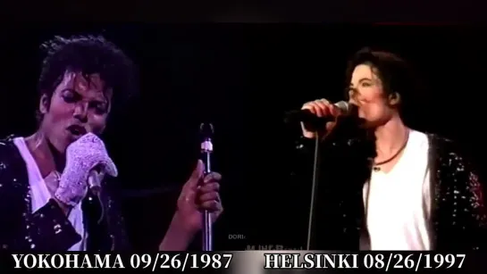 Michael Jackson - Billie Jean Comparison Yokohama (09_26_1987) VS Helsinki (08_26_1997)