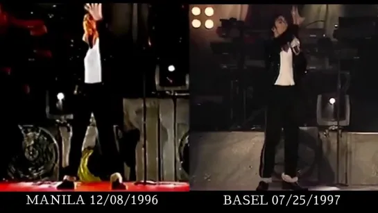 Michael Jackson - Billie Jean Comparison Manila (12_08_1996) VS Basel (07_25_1997)