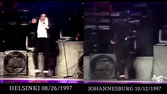 Michael Jackson _ Billie Jean Comparison Helsinki (08_26_1997) VS Johannesburg (10_12_1997)