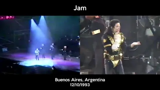 Michael Jackson - Jam - Dangerous Tour Buenos Aires, Argentina 12_10_1993 [Pro vs Amateur]