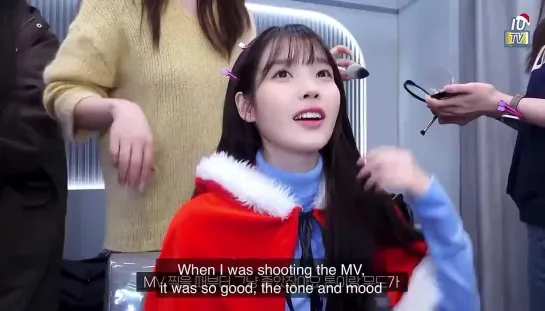 IU about the shot of MV with V