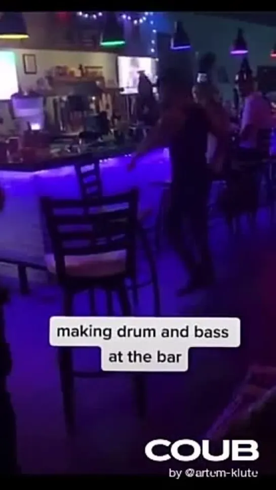 making drum and bass at the bar