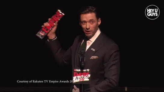 Hugh Jackman Facetimes his wife during the Best Actor award speech - Empire Awards 2018