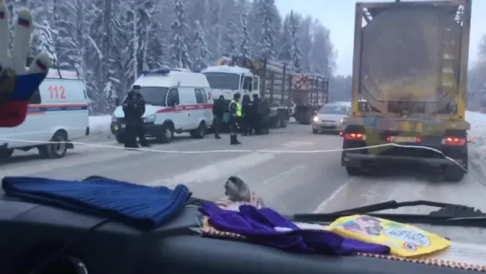 Крупное ДТП на выезде Левшино. Пермь 13 января