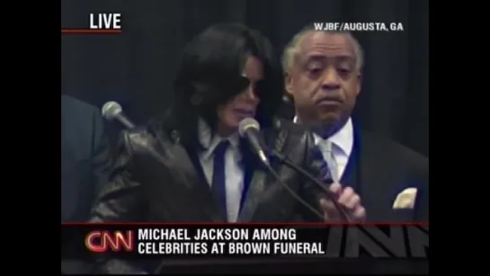 Michael Jackson speaks at James Browns funeral