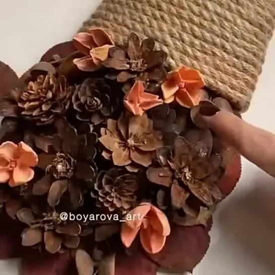 ✂🎨ОСЕННИЙ БУКЕТ из шишек🍁😍